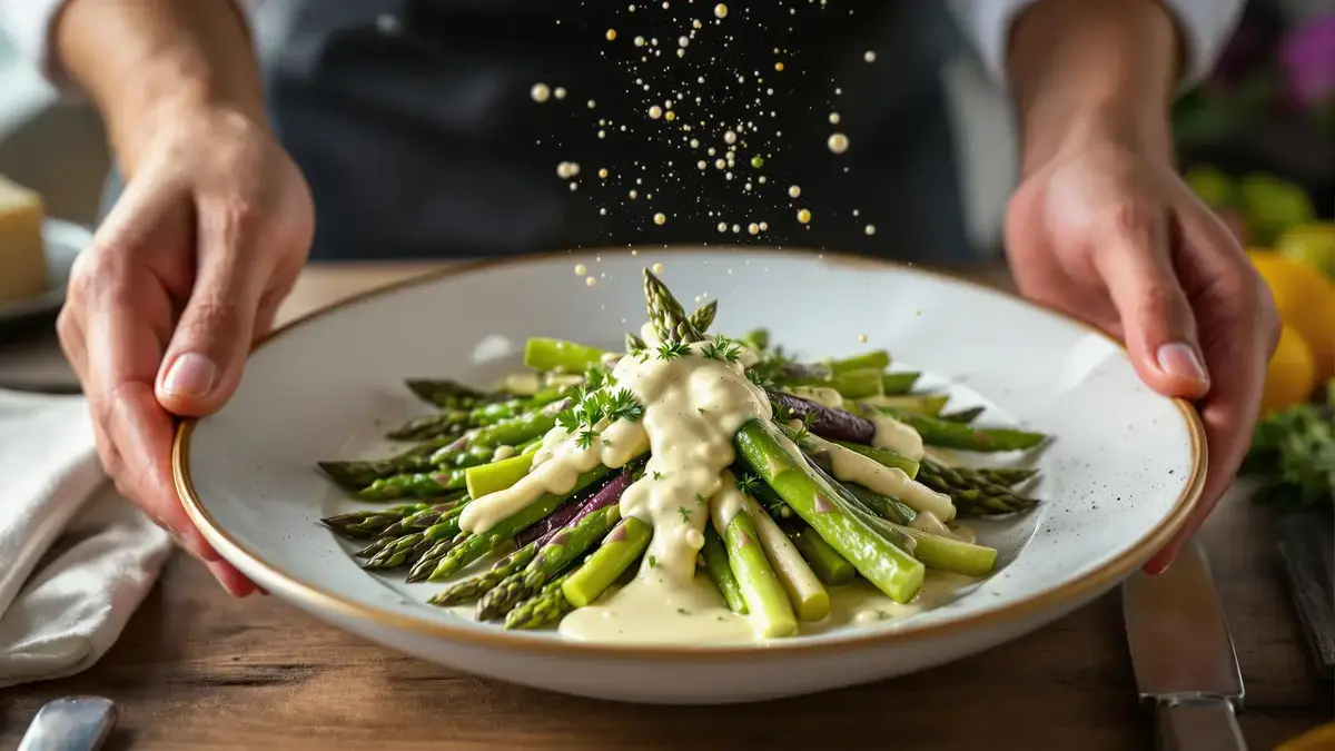 Lasciati sorprendere dalla salsa segreta di Laurent Mariotte che reinventa il classico delle asparagi